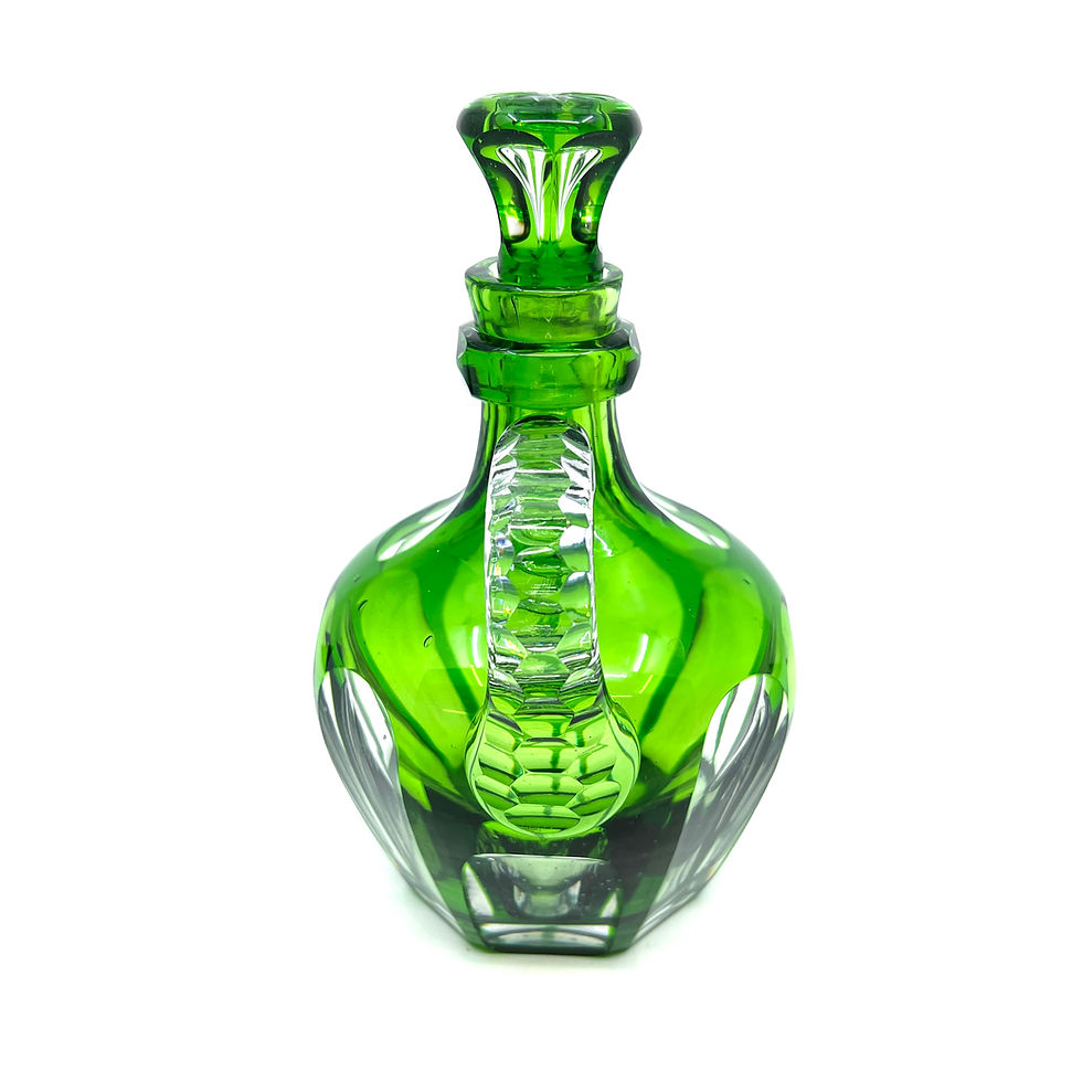 Thumbnail: Green and clear crystal Decanter