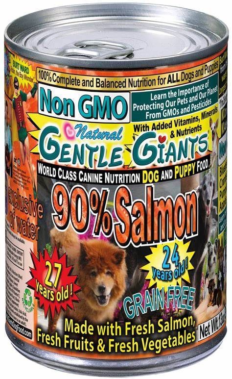 Thumbnail: gentle giant, canned dog food, salmon