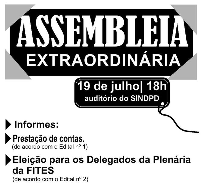 Participe da Assembleia Extraordinária.
Sua presença é muito importante!