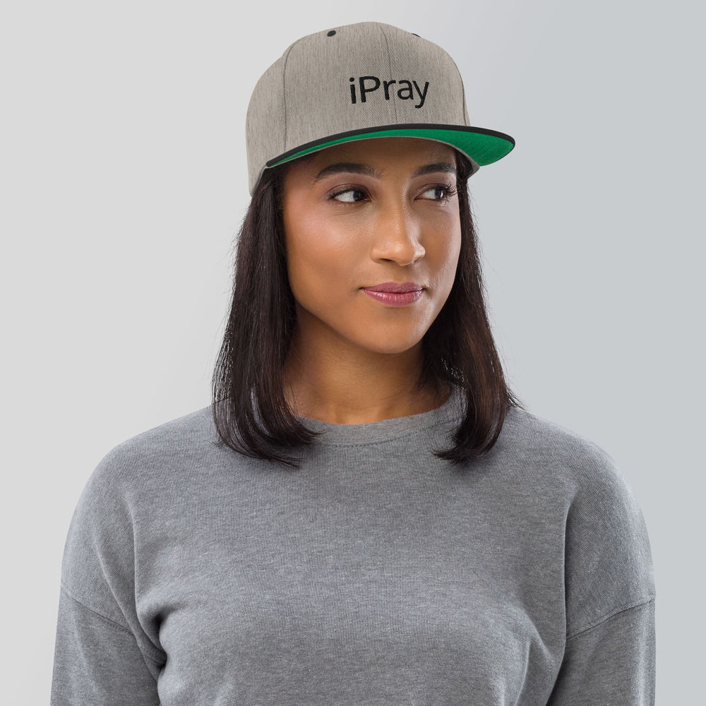 Snapback "iPray" Hat (Black Embroidery)