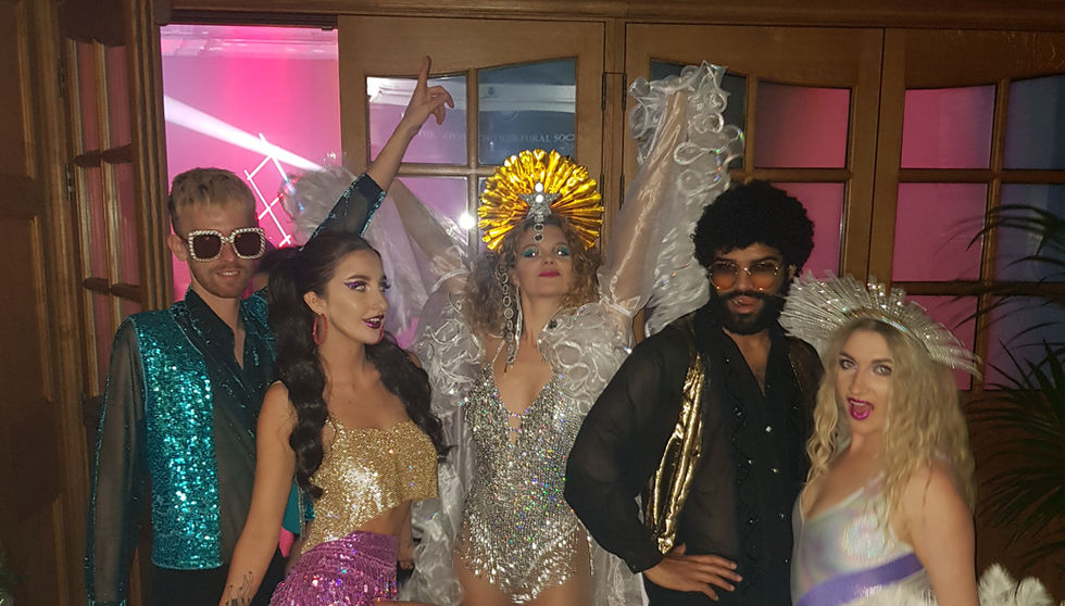 book studio 54 themed acts for your event disco theme corporate event 70's rollerskaters London UK