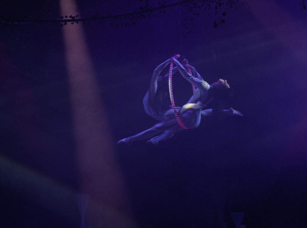 Book aerial LED Lollipop book acrobatic pole duo for corporate events London Midlands UK