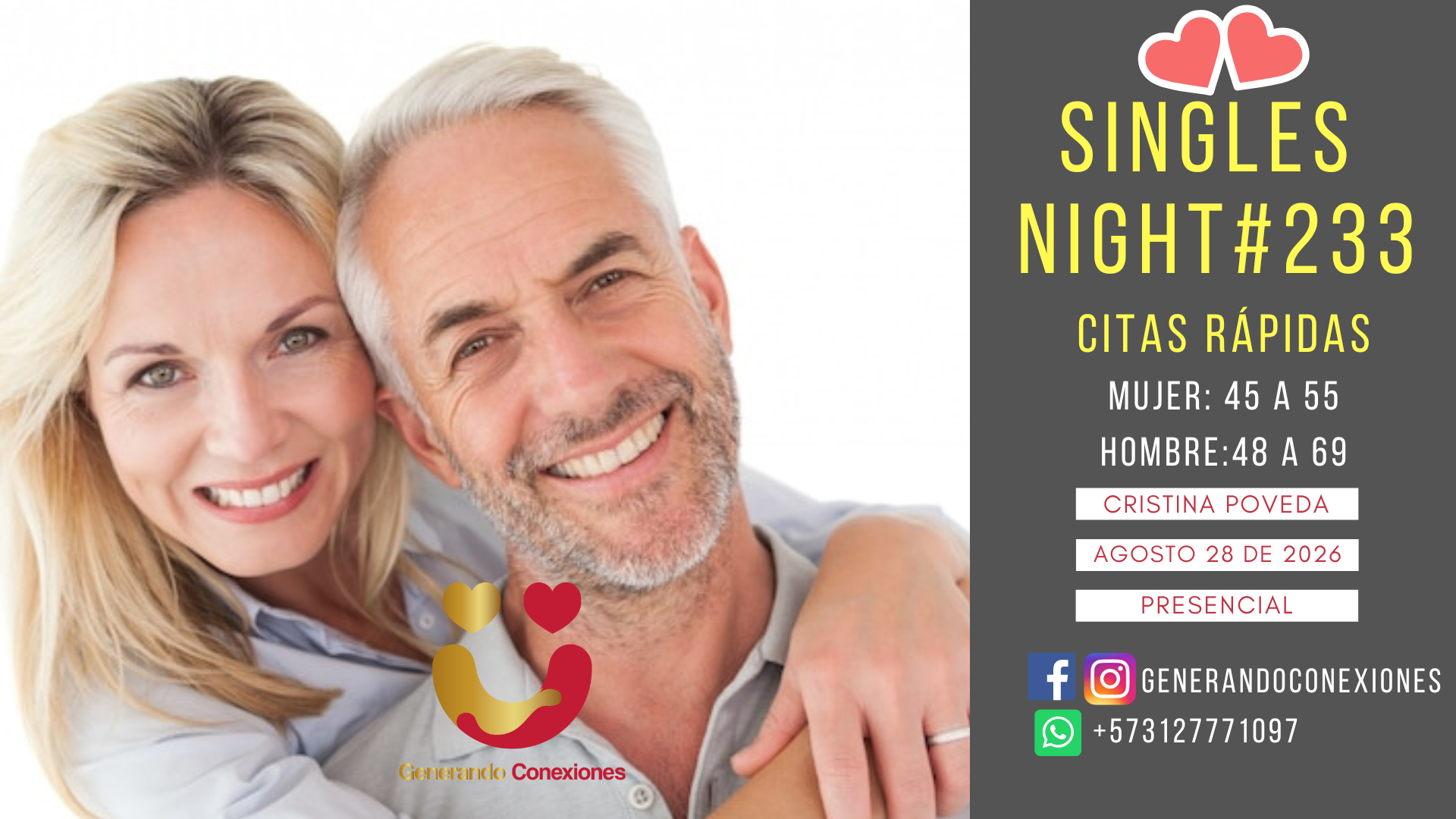 Singles Night #233 (M:45 a 55 - H 48 a 69)