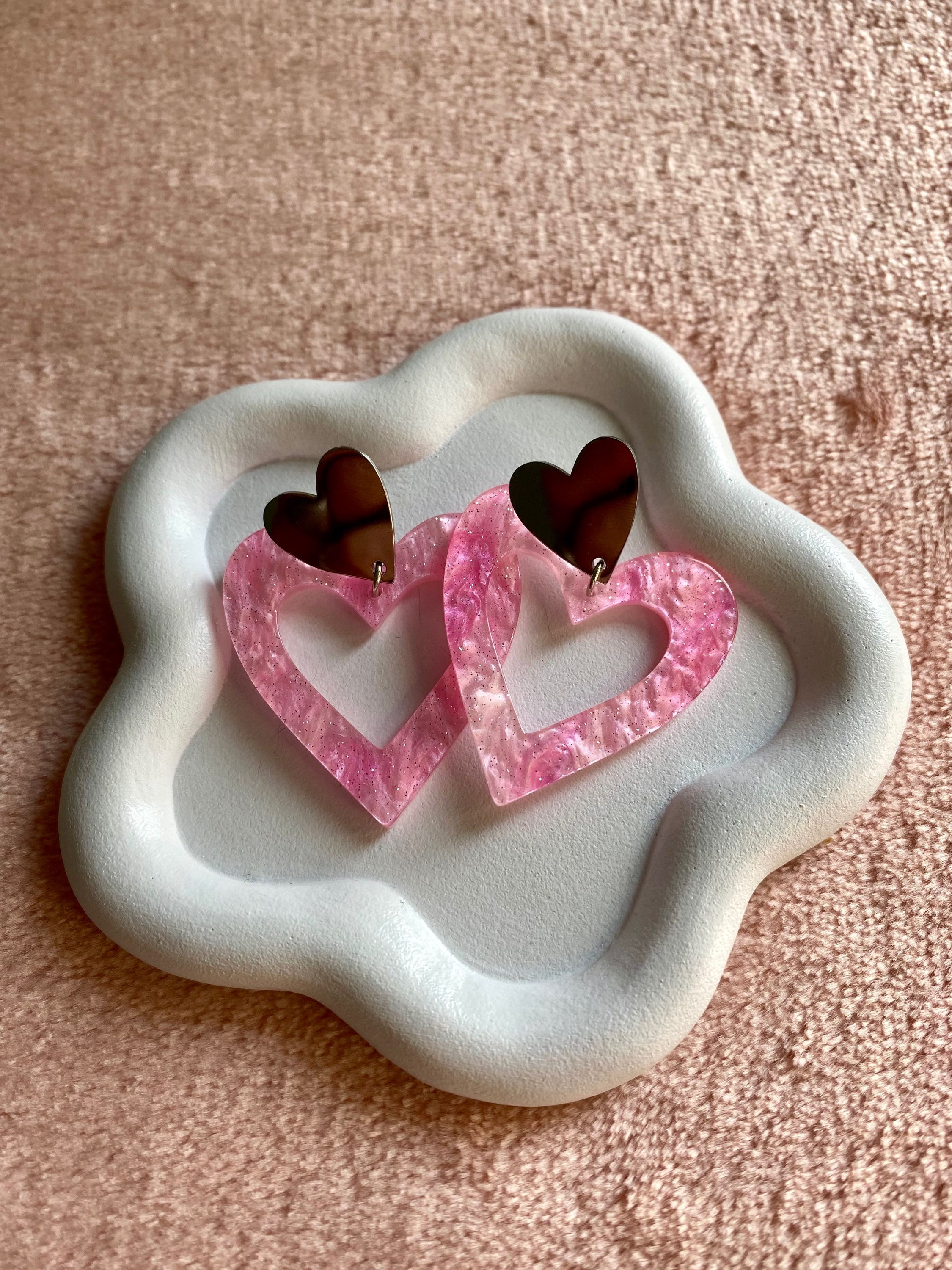 Oorbellen Acryl - Roze 