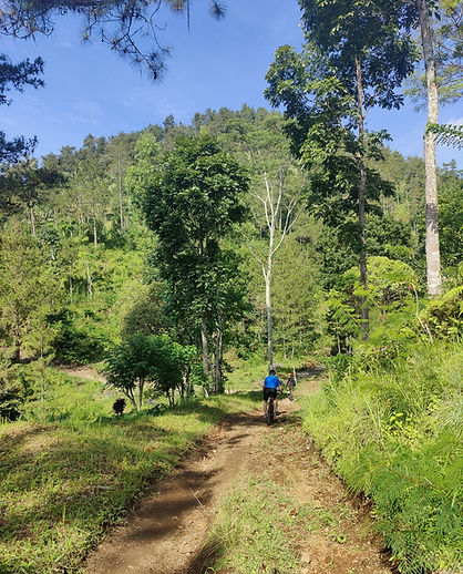 cyclist at startpoint of adventure tour