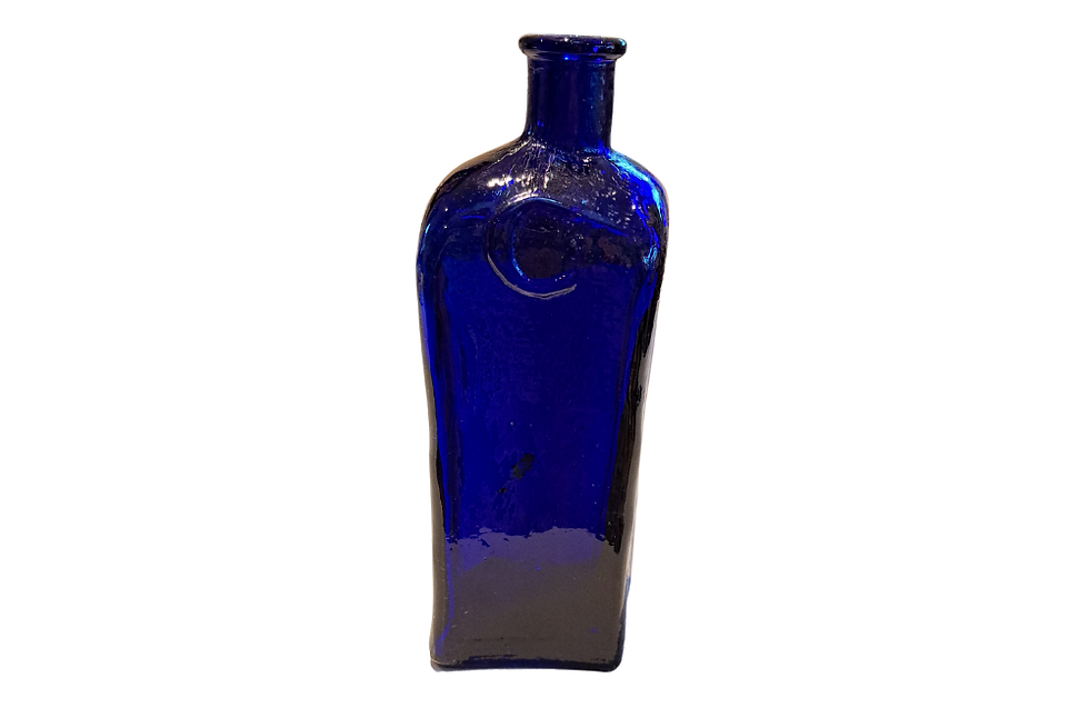Kobalt blauwe oude fles
