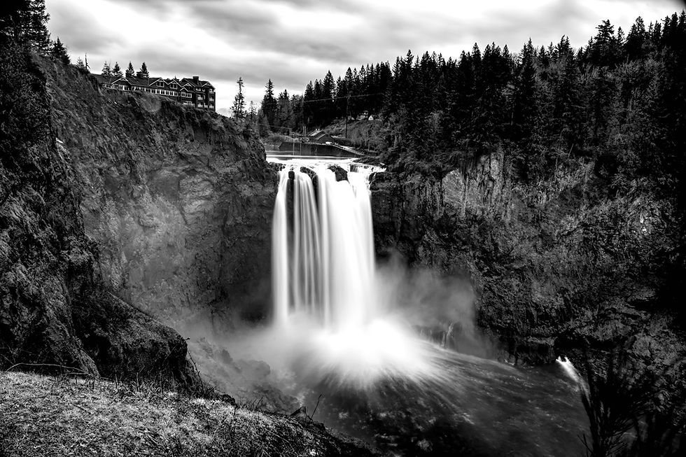 Snoqualmie Falls 2021 HZ BW