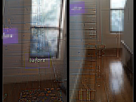 Before & after common hallway cleaning service