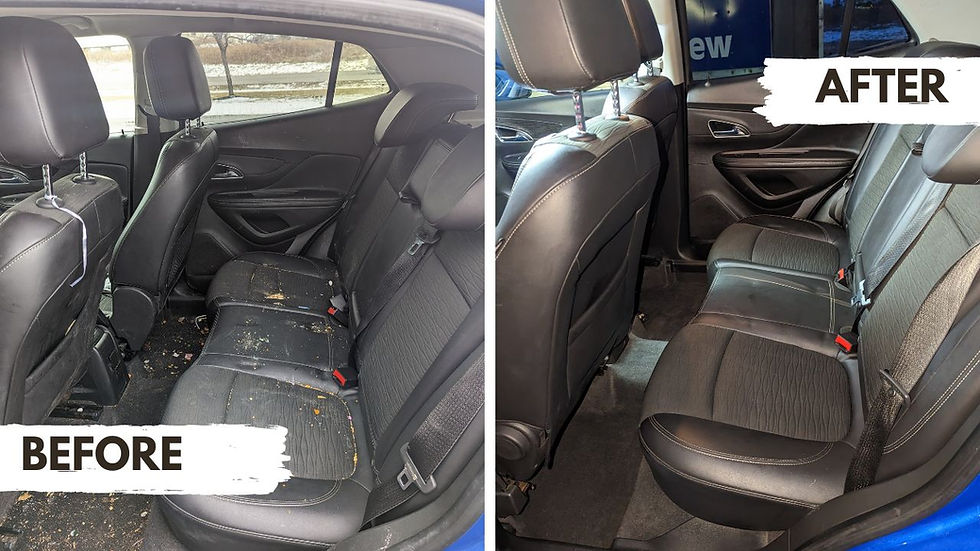 Before and After of a backseat detailed