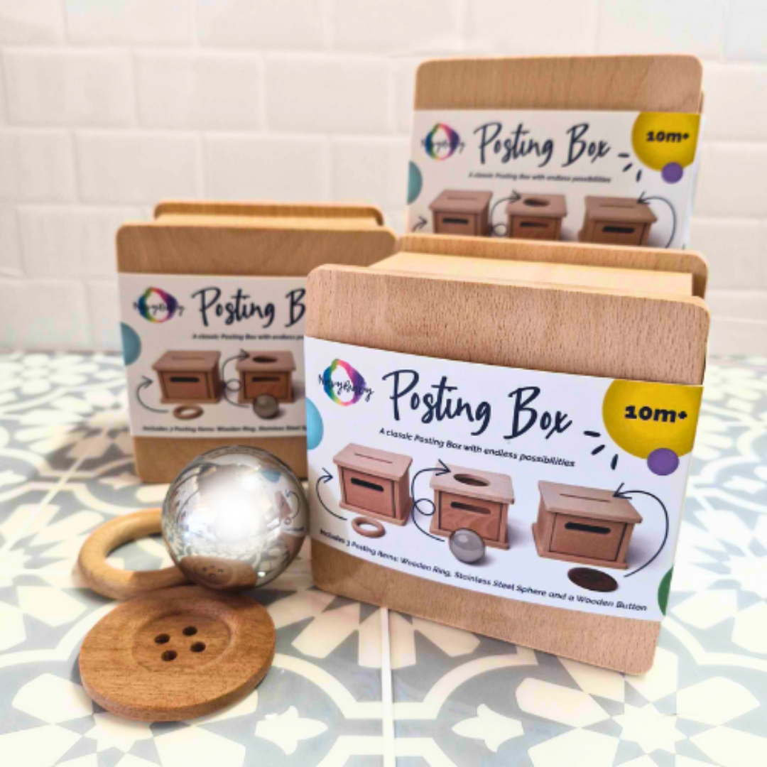 Navy Baby Posting Box with 3 Loose Parts - Luxe Edition