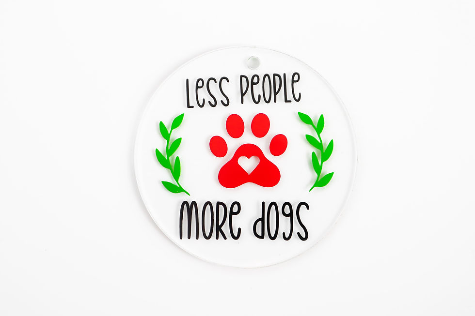 Less People More Dogs Ornament