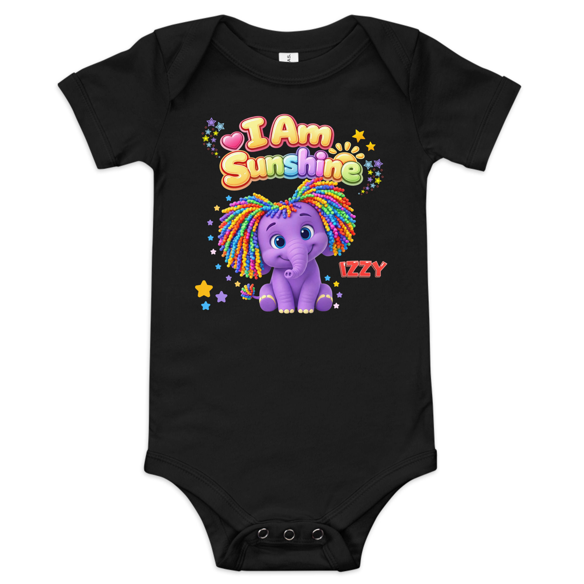 Baby short sleeve one piece - Bella Canvas - "I Am Sunshine" - Featuring Izzy