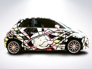 When Alec Monopoly Painted a Fiat Abarth for Gumball 3000 (And Christie's Auctioned It)