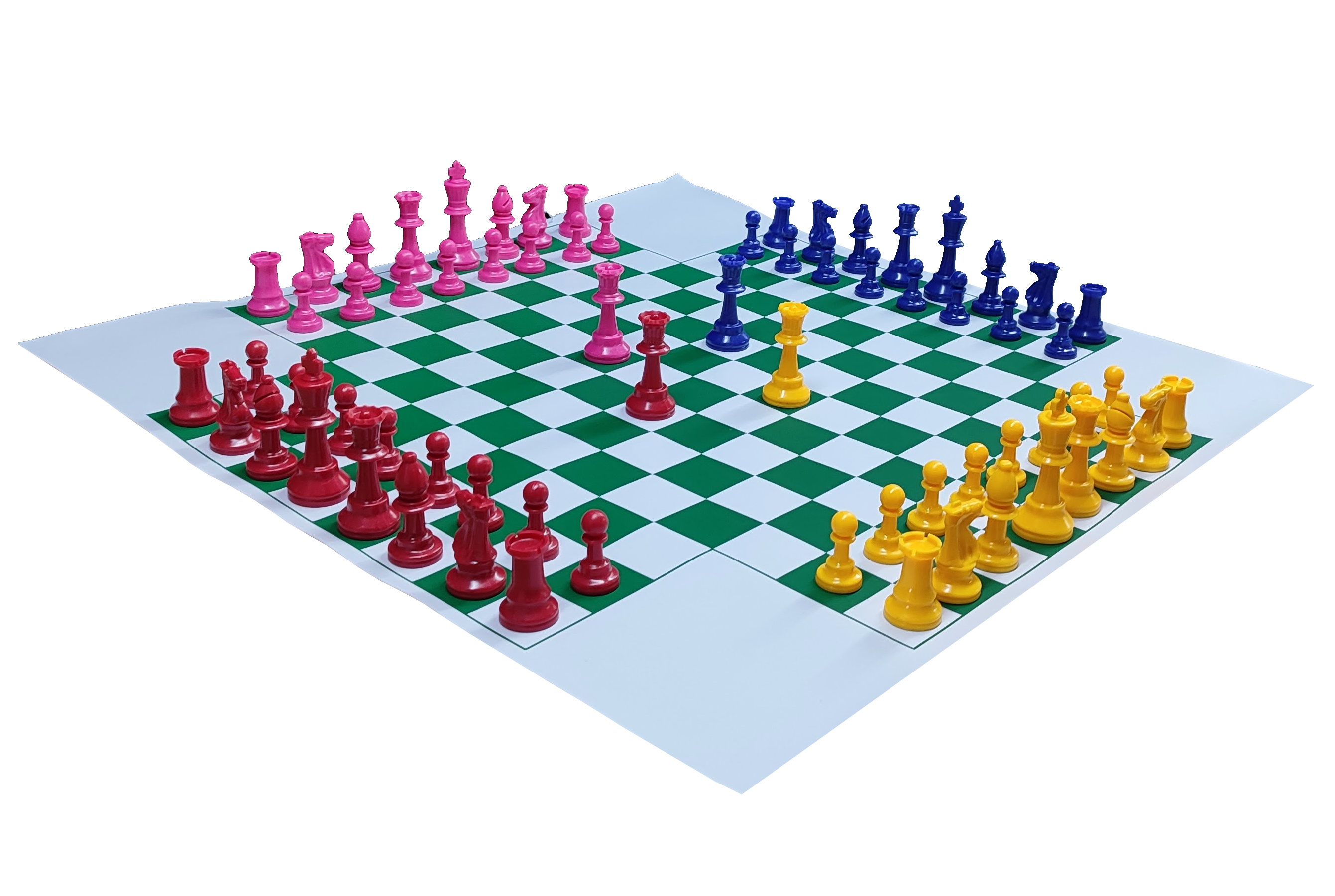 Ajedrez para 4 jugadores. Club Colores+2 Damas con estuche largo y tablero