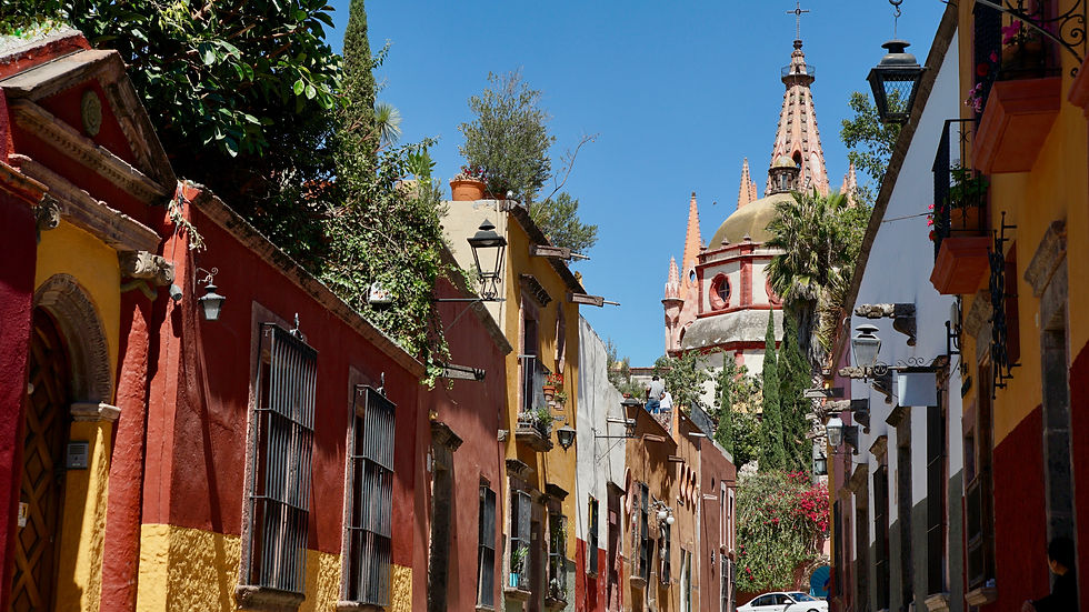 colorful street in mexico
