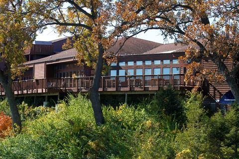 Cliffbreakers Event Center at Riverview Inn and Suites view of exterior deck and nearby trees