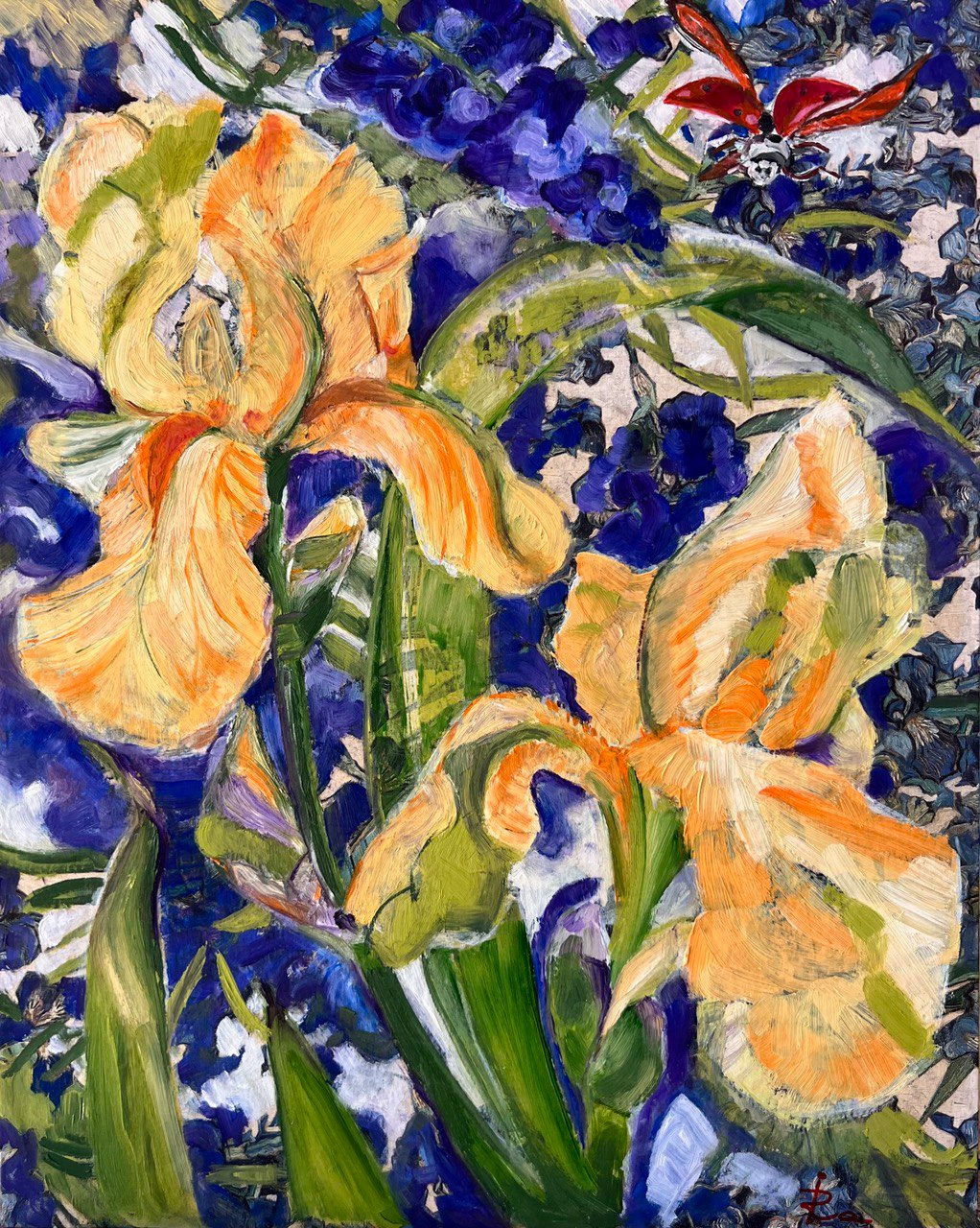 Oil painting. "A dialog with Van Gogh"