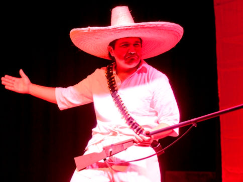 Ivan Gordillo dressed as a Mexican revolutionary – actor based in Belgium