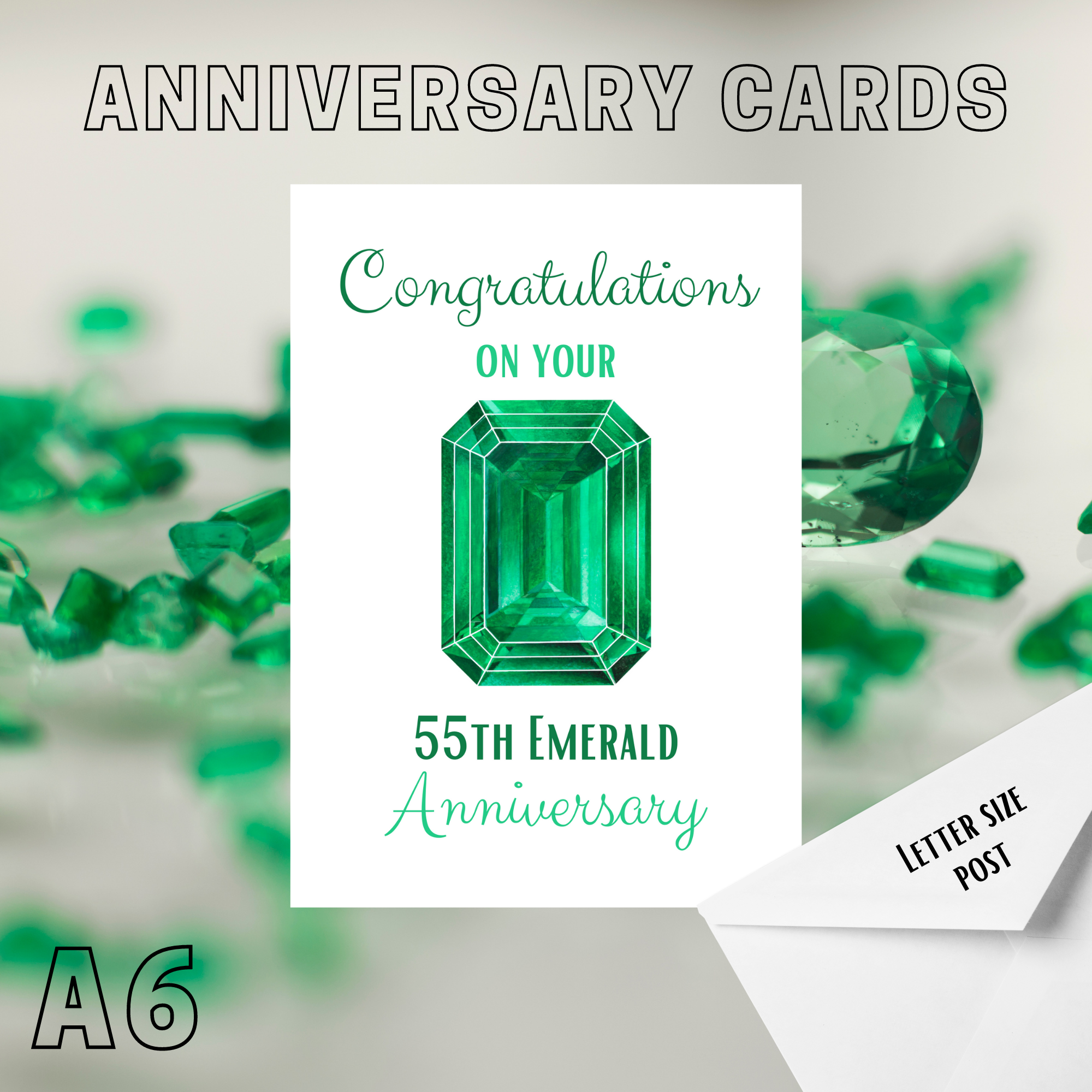 Emerald Anniversary Card - Congratulations on your 55th Anniversary