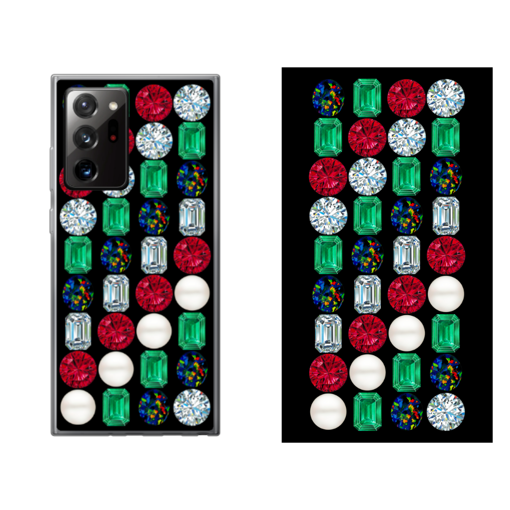 All Gems 4 Column Black - Back Printed Soft Mobile Phone Case