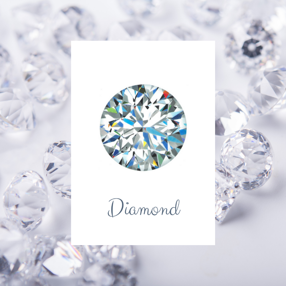 A5 Round Brilliant cut Diamond Print with Title