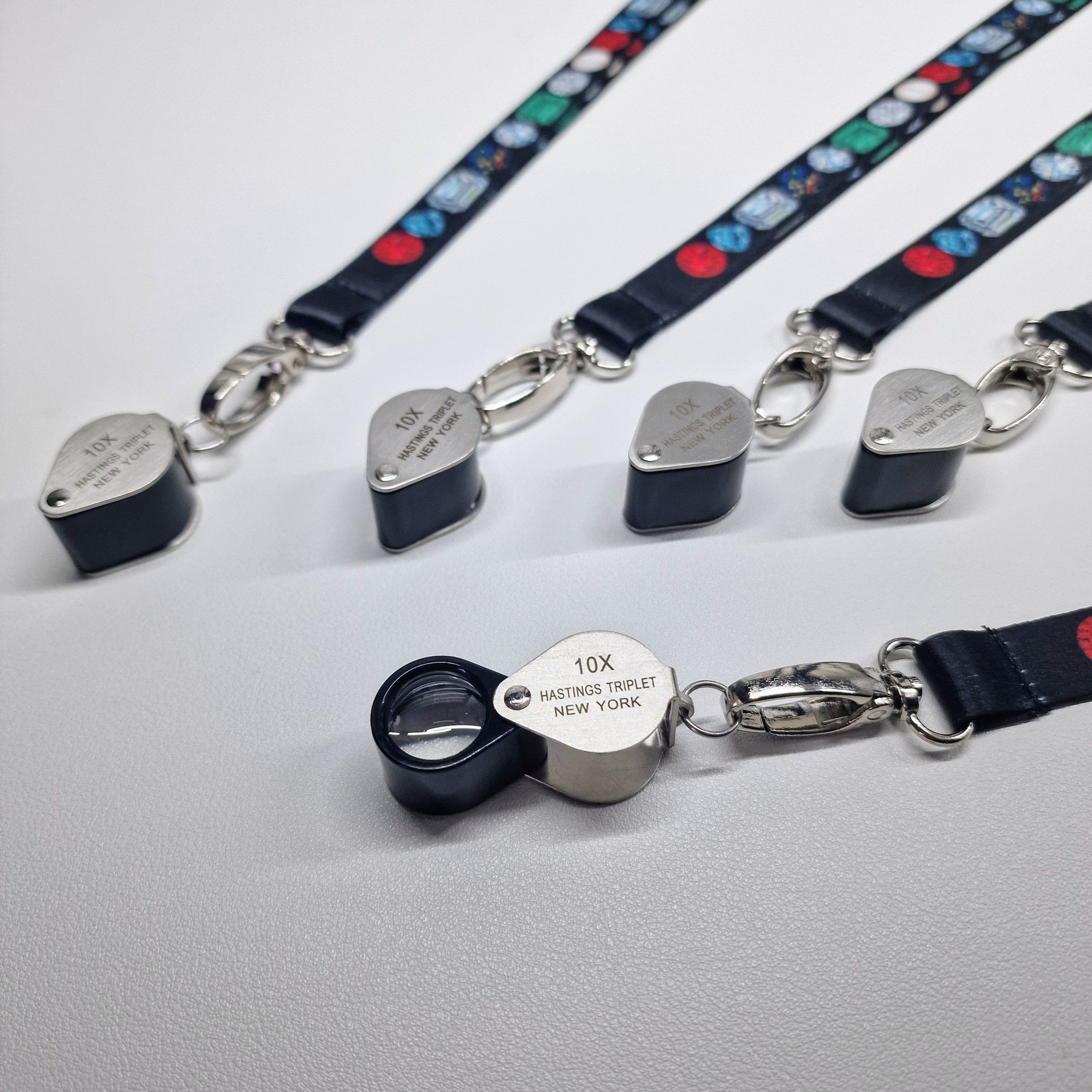 Mini Hastings 10X Triplet Loupe with Gemstone Lanyard