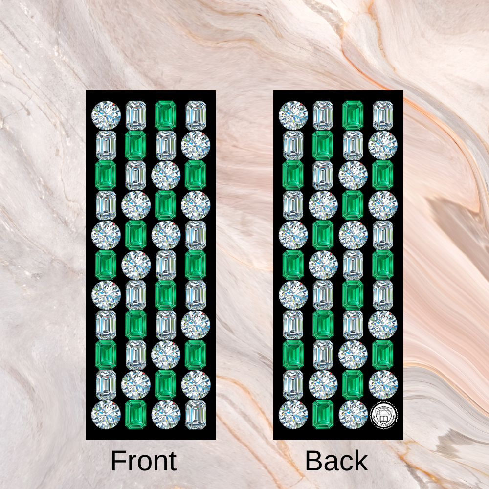 All the Gems Art Bookmark - Diamond and Emerald - Black