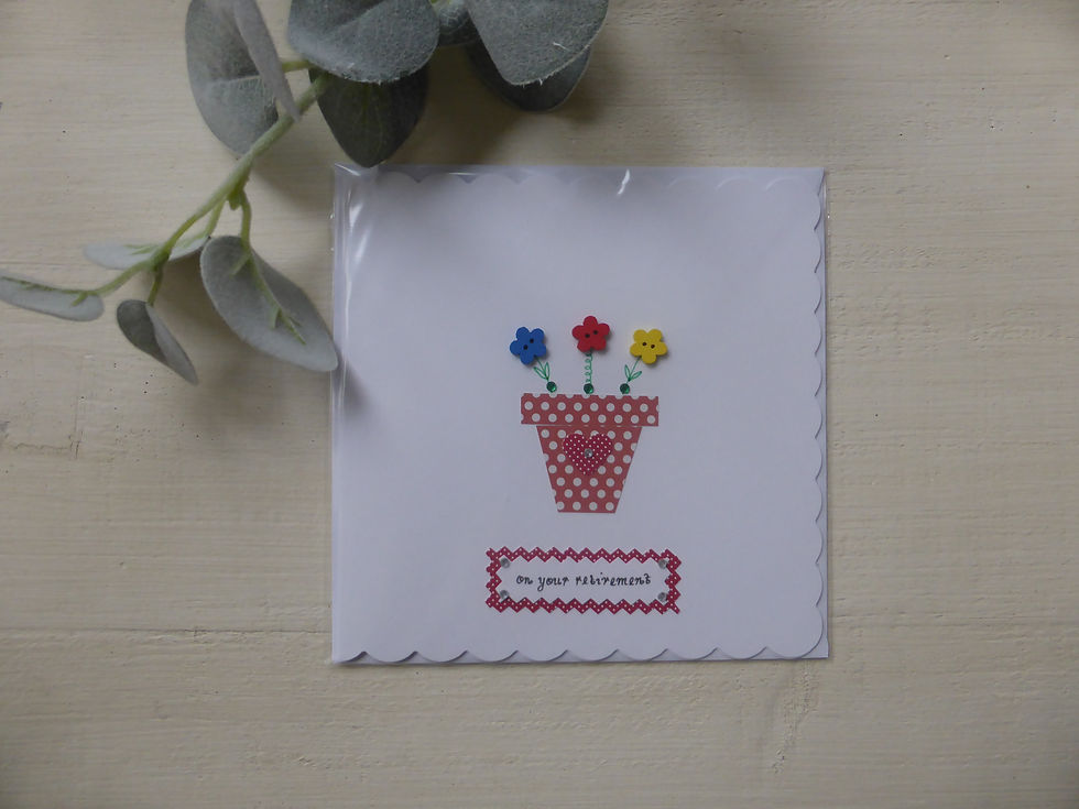 Button Flowerpot Retirement Card