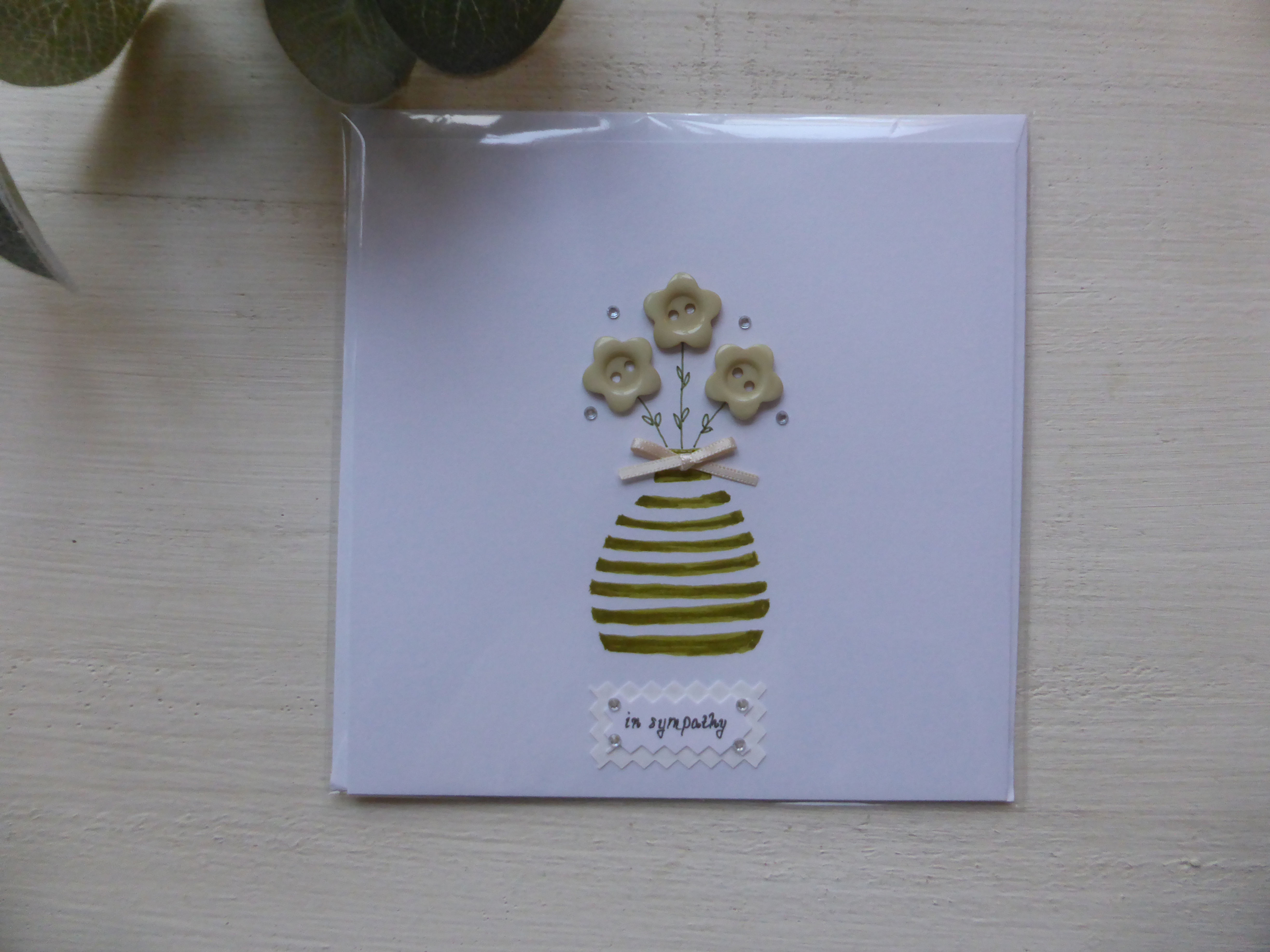 Stripy Vase Sympathy Card