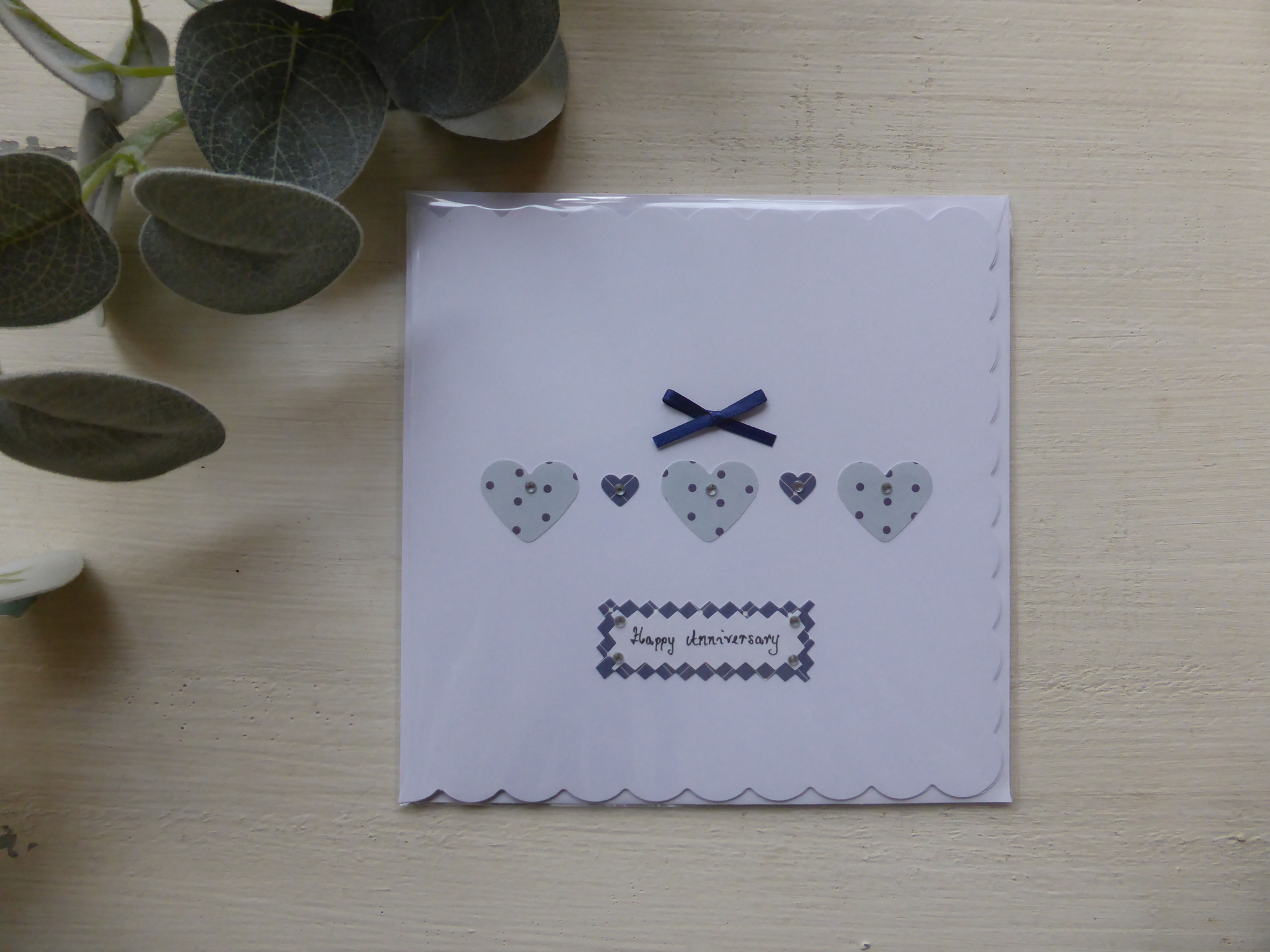 Row of Hearts Anniversary Card