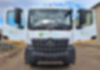 Mercedes-Benz logging truck with MTO Group branding on display, doors open to showcase the new insourced transport fleet