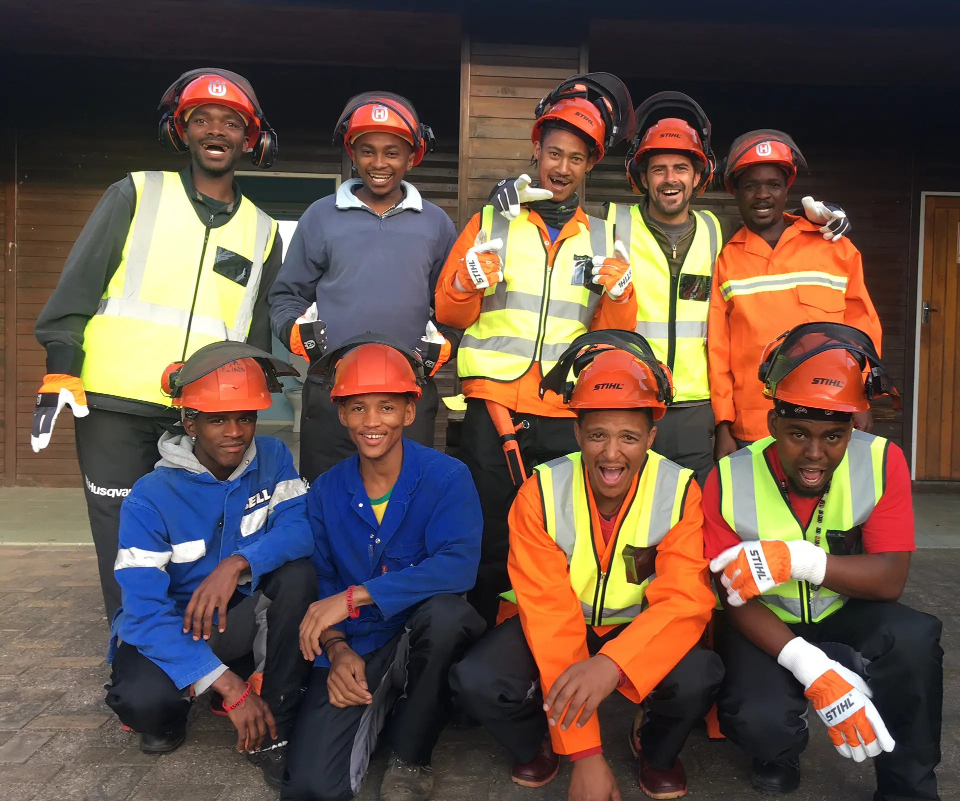 Training Group with safety equipment