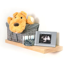 Laminated pine shelving with homeware