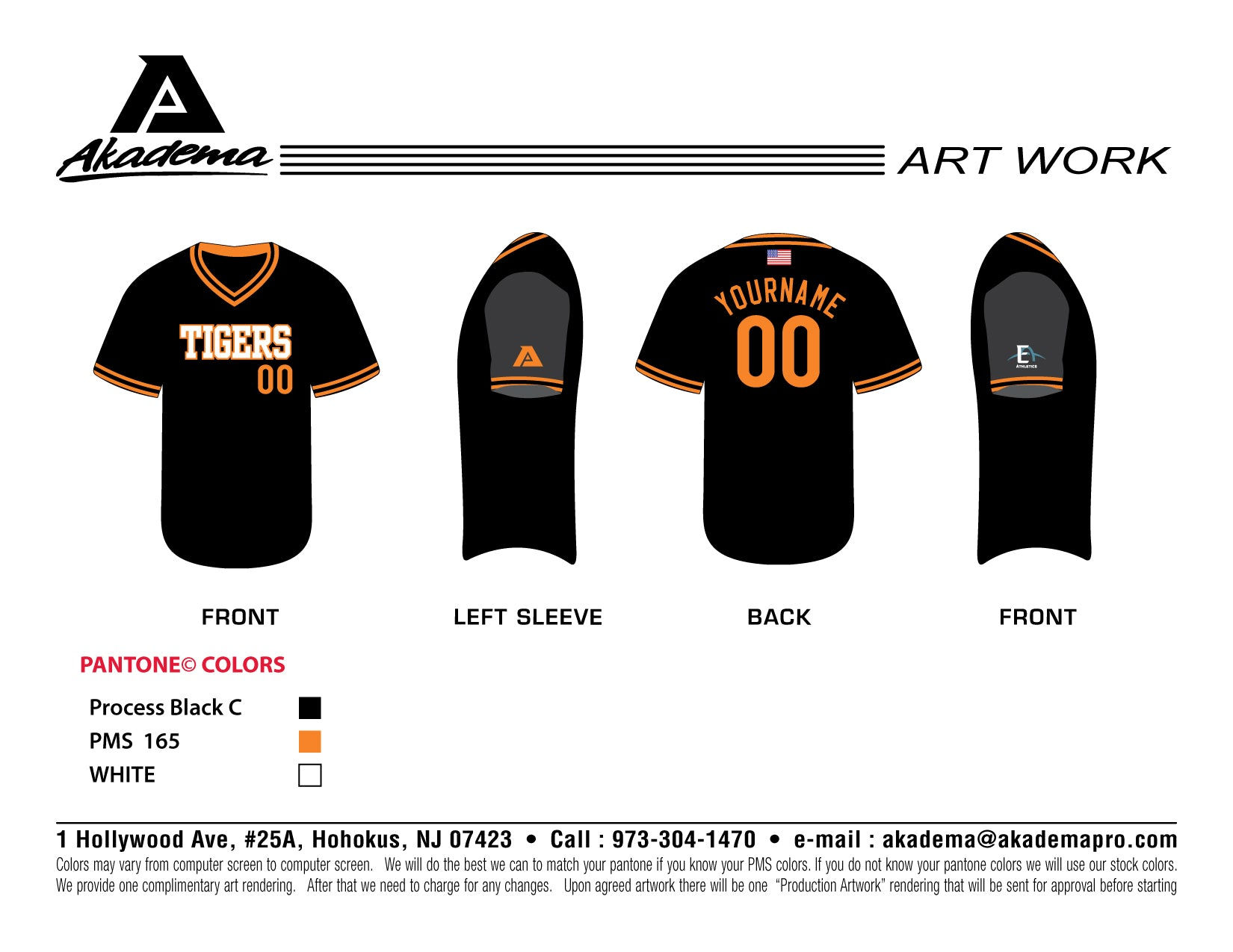 Akadema Poff Tigers Uniform Black Top