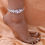 Thumbnail: Flower Water Drop Zircon Rhinestone Anklet in Silver & Gold