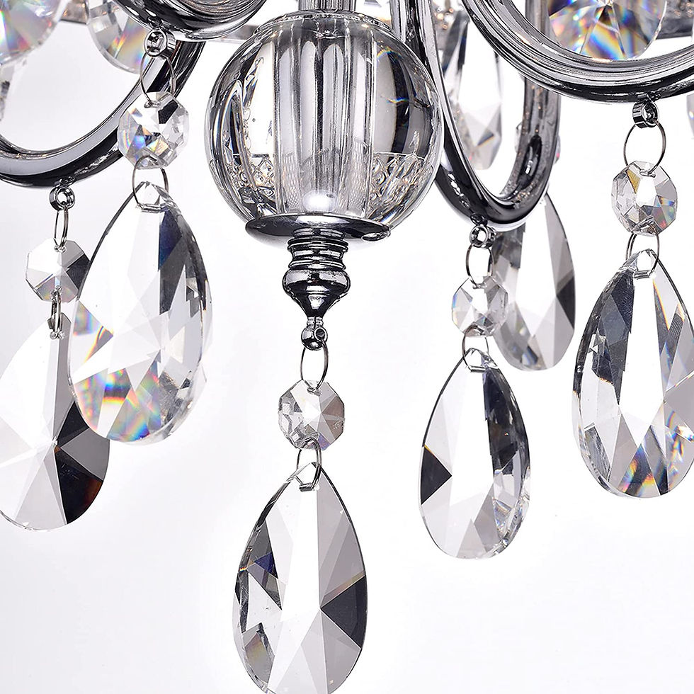 Thumbnail: Edvivi Marya Drum Crystal Chandelier, 4 Lights Glam Lighting Fixture