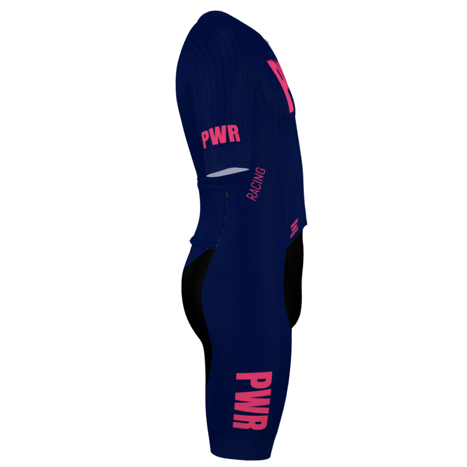 PWR Racing Women's Racing Aero Skinsuit - Blue- Right Side