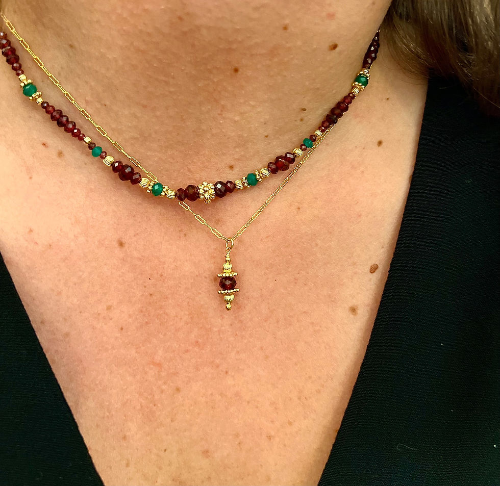 Miniature : Collier Inde Grenat