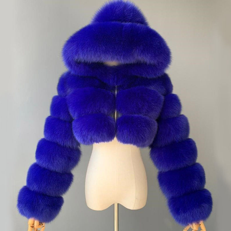 Thumbnail: 2021 New Fox Fur Coat Long-Sleeved Plus Size Women's Down Trench Coats