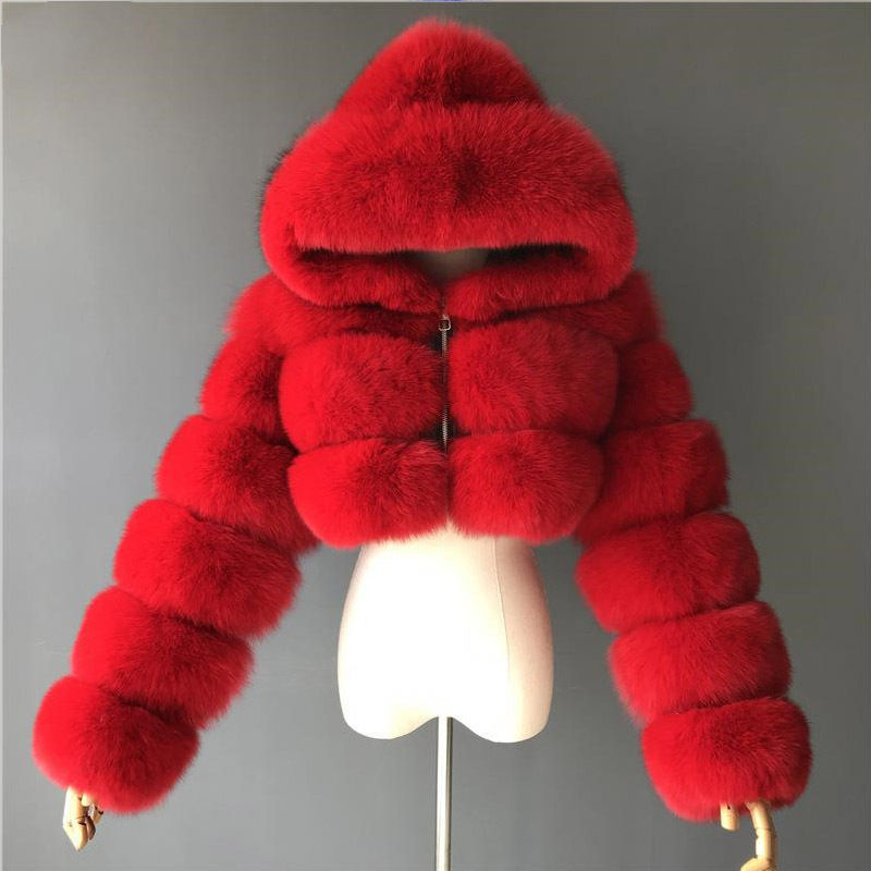 Thumbnail: 2021 New Fox Fur Coat Long-Sleeved Plus Size Women's Down Trench Coats