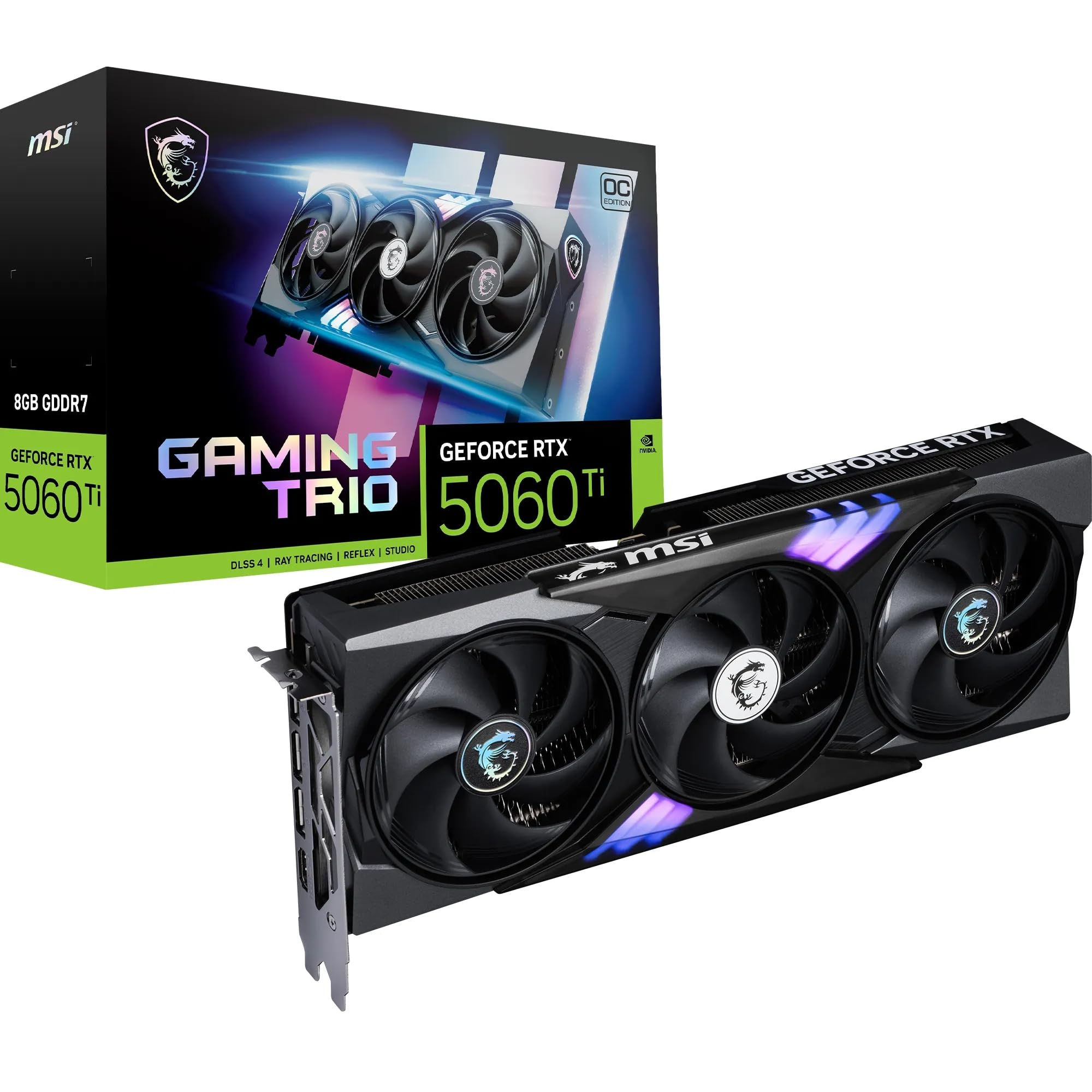 MSI GeForce RTX 5060 Ti 8G GAMING TRIO OC Graphics Card - RTX 5060 Ti GPU, 8G...