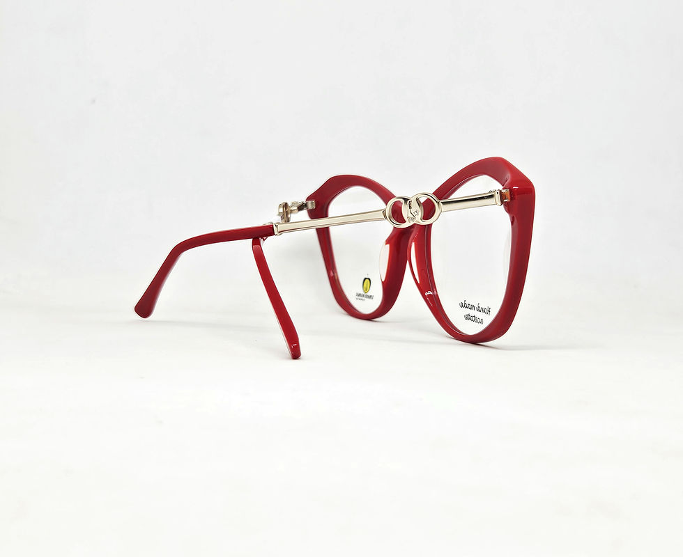 Thumbnail: STONED CHERRIE SC 703 COL80 BRIGHT RED [54-17-140] GOLD TEMPLES EYEGLASSES K P