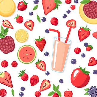 clip art fruits and smoothies scattered with a white background.jpg