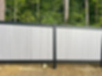 6' Designer Series Privacy w/ Satin Black Aluminum Frame & Vertical Storm PVC Infill