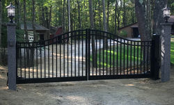 14' x 4' Black Satin Arched Double Drive Gate w/LiftMaster LA400 Operating System