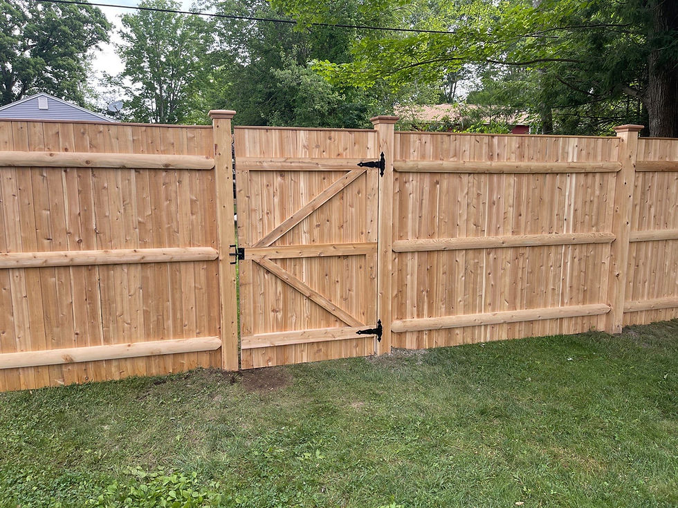 6' Cedar Board Privacy Panels with Cap Strip & Pyramid Caps