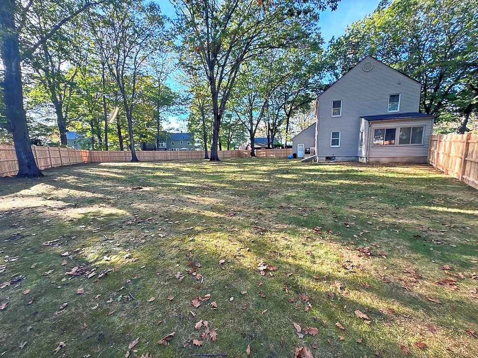 Mix of 6' Cedar Board Privacy & 6' Cedar Semi-Privacy with Cap Strip on Beveled Posts