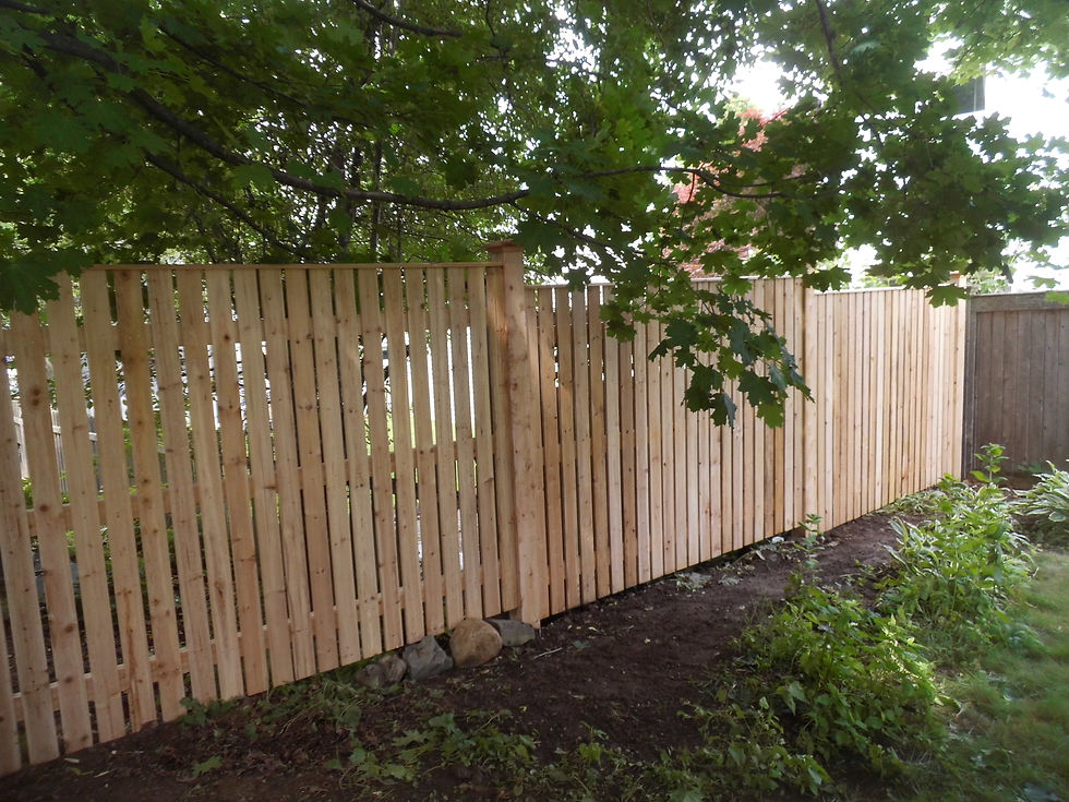 6' High Cedar Semi-Privacy with Cap Strip