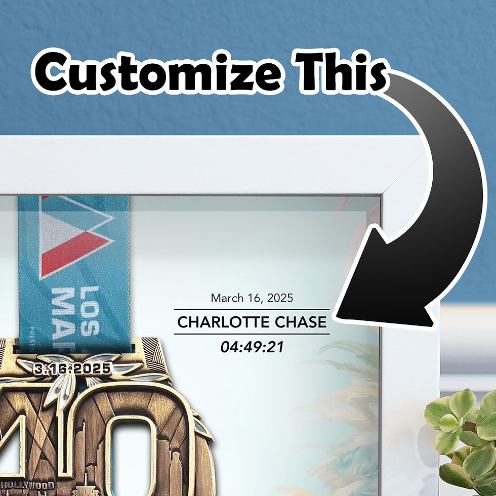 Thumbnail: LA Marathon Medal Frame - Watercolor Design