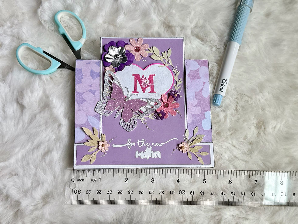 Thumbnail: Expecting Mom Mother's Day Card: Butterfly & Floral Design Handmade Card